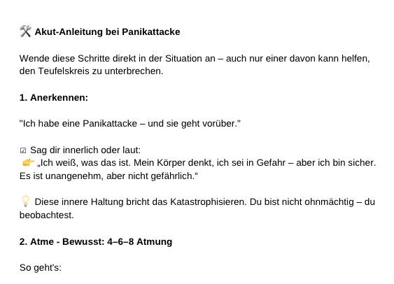Soforthilfe - Akute Panikattacke