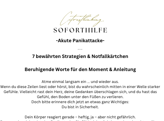 Soforthilfe - Akute Panikattacke